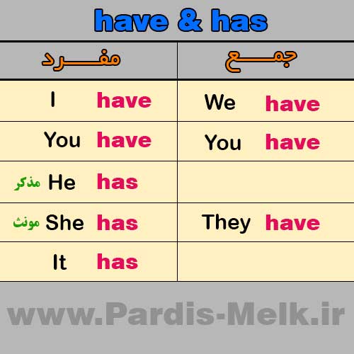 have & has افعال